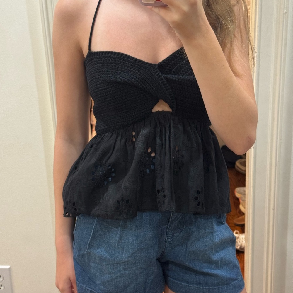 Black Crochet Camisole